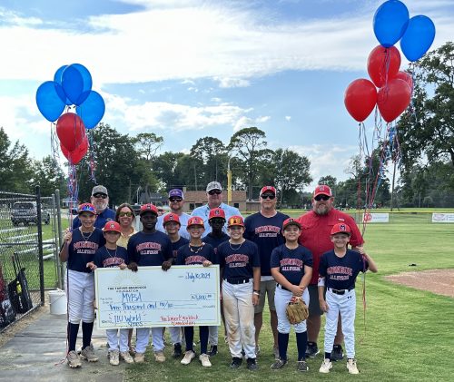 Donation to Monroe Youth Baseball Association trip to World Series in memory of Tarver Braddock